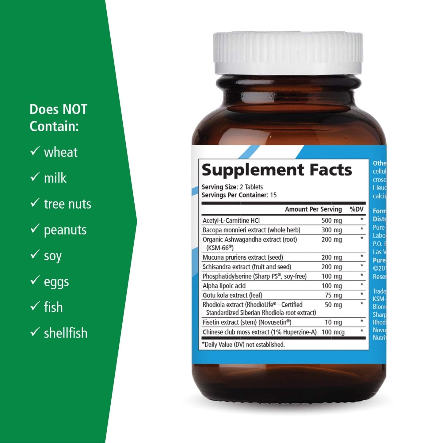 PURE ESSENCE LABS Brain Essence - Memory Supplement & Vitamin for Men, Women & Adults - Herbal Booster for Memory, Focus, Clarity & Stress Relief - Bacopa Monnieri, Ashwagandha & More (60 Tablets) - PrimeBioHealth - canada supplements