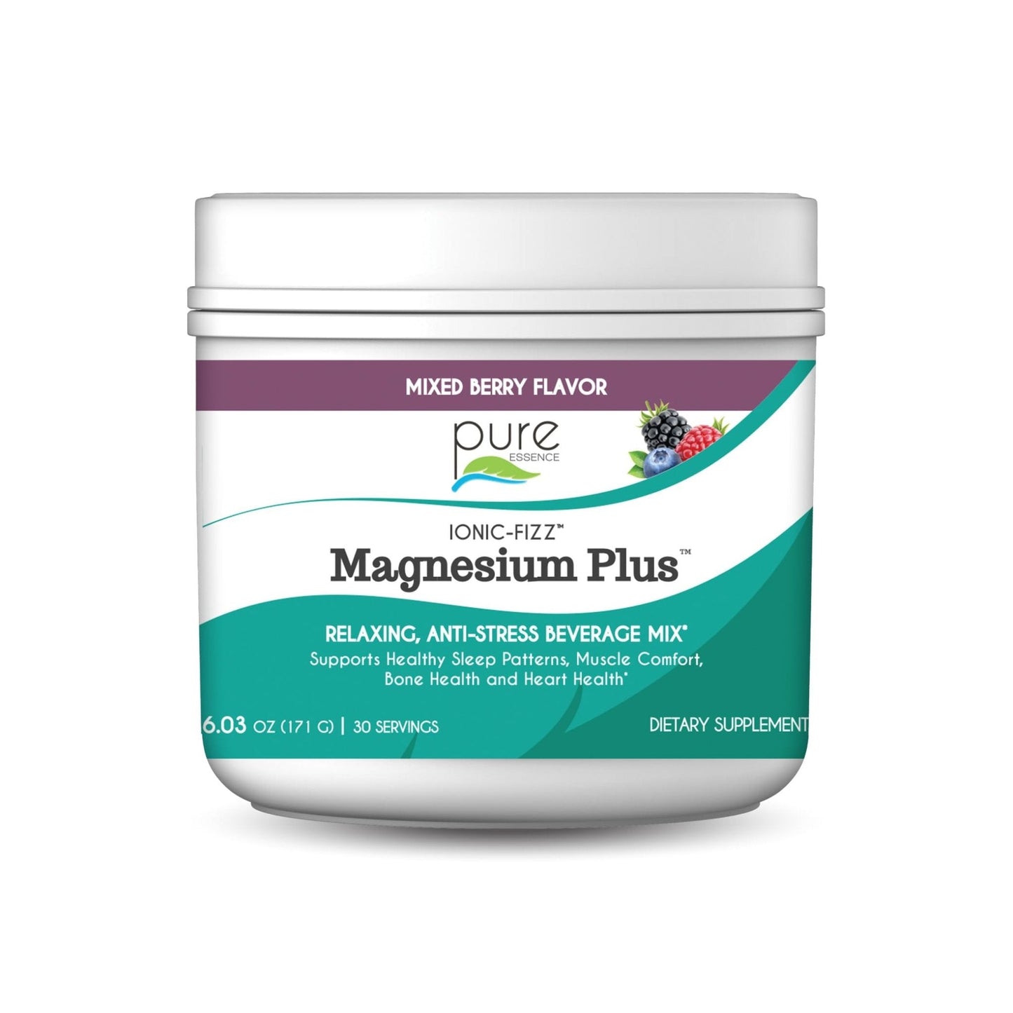 Pure Essence Labs Ionic Fizz Magnesium Plus, Anti-Stress Supplement Drink Powder, Gluten Free and Non-GMO Magnesium Powder, Raspberry Lemonade Flavor, 12.06 oz - PrimeBioHealth - canada supplements