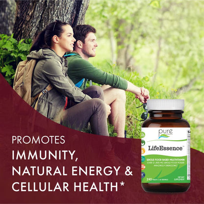 PURE ESSENCE LABS LifeEssence Multivitamin for Women and Men - Natural Herbal Supplement - Vitamin D, Vitamin D3, Vitamin B12, Biotin with Whole Foods (240 Tablets) - PrimeBioHealth - canada supplements