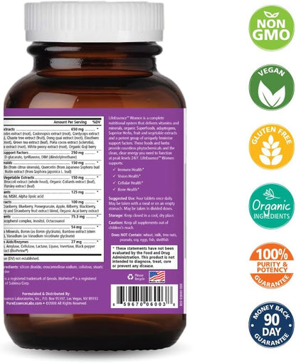 PURE ESSENCE LABS LifeEssence Women's Formula - World's Most Energetic Multiple - The Master Multiple - 120 Tablets - PrimeBioHealth - canada supplements