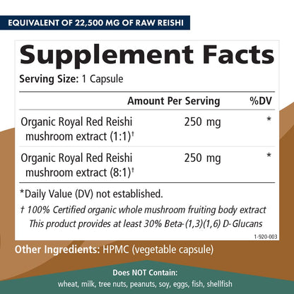 PURE ESSENCE LABS MyPure Reishi 4X Organic Mushrooms Supplement - 100% Real Mushroom Extract for Immune Support, Stress Relief, Build Energy (60 Capsules) - PrimeBioHealth - canada supplements