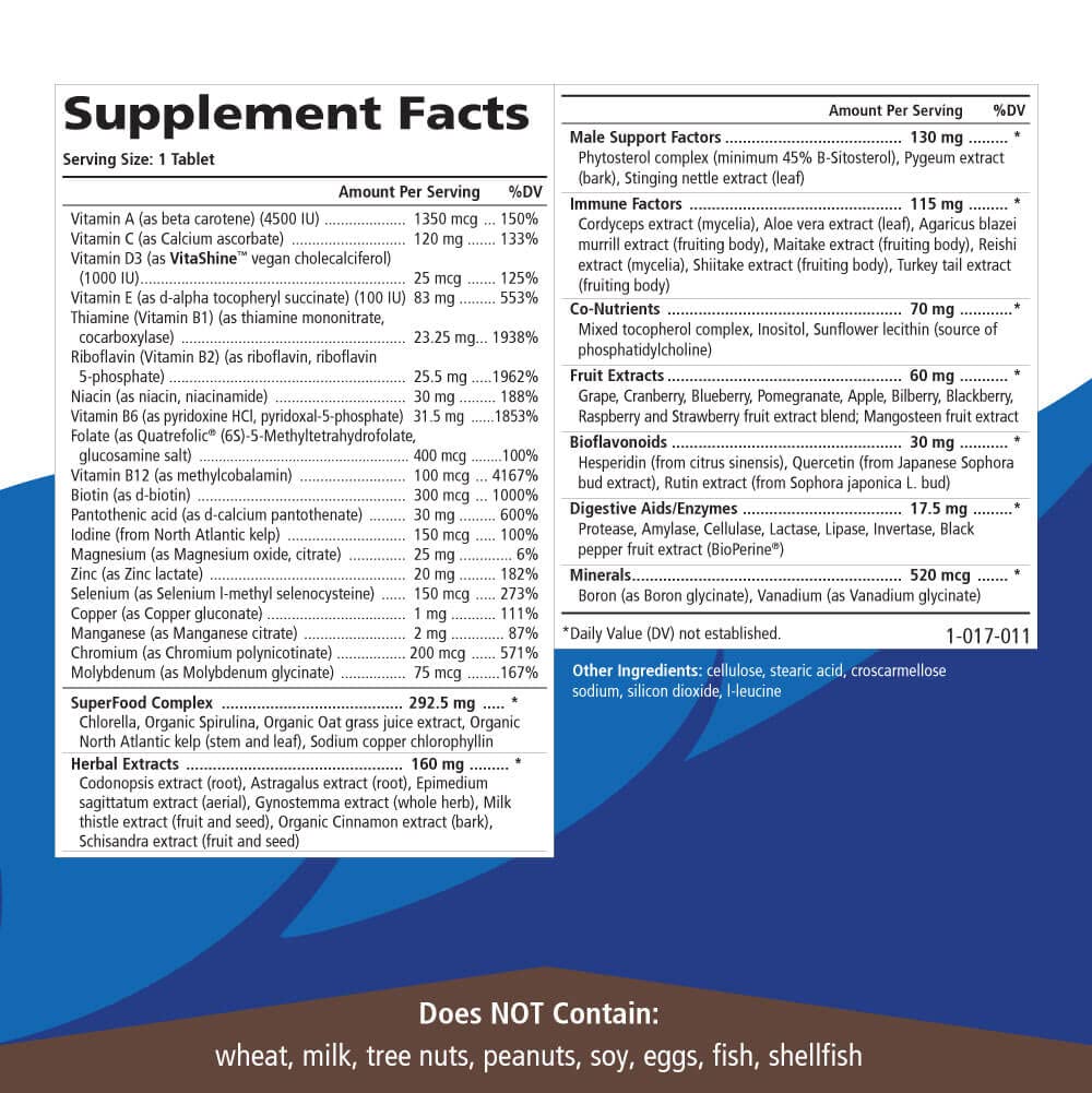 PURE ESSENCE LABS One N Only Multivitamin for Men, Natural One a Day Herbal Supplement with Vitamin D3, B12, and Biotin with Whole Foods, 90 Tablets - PrimeBioHealth - canada supplements