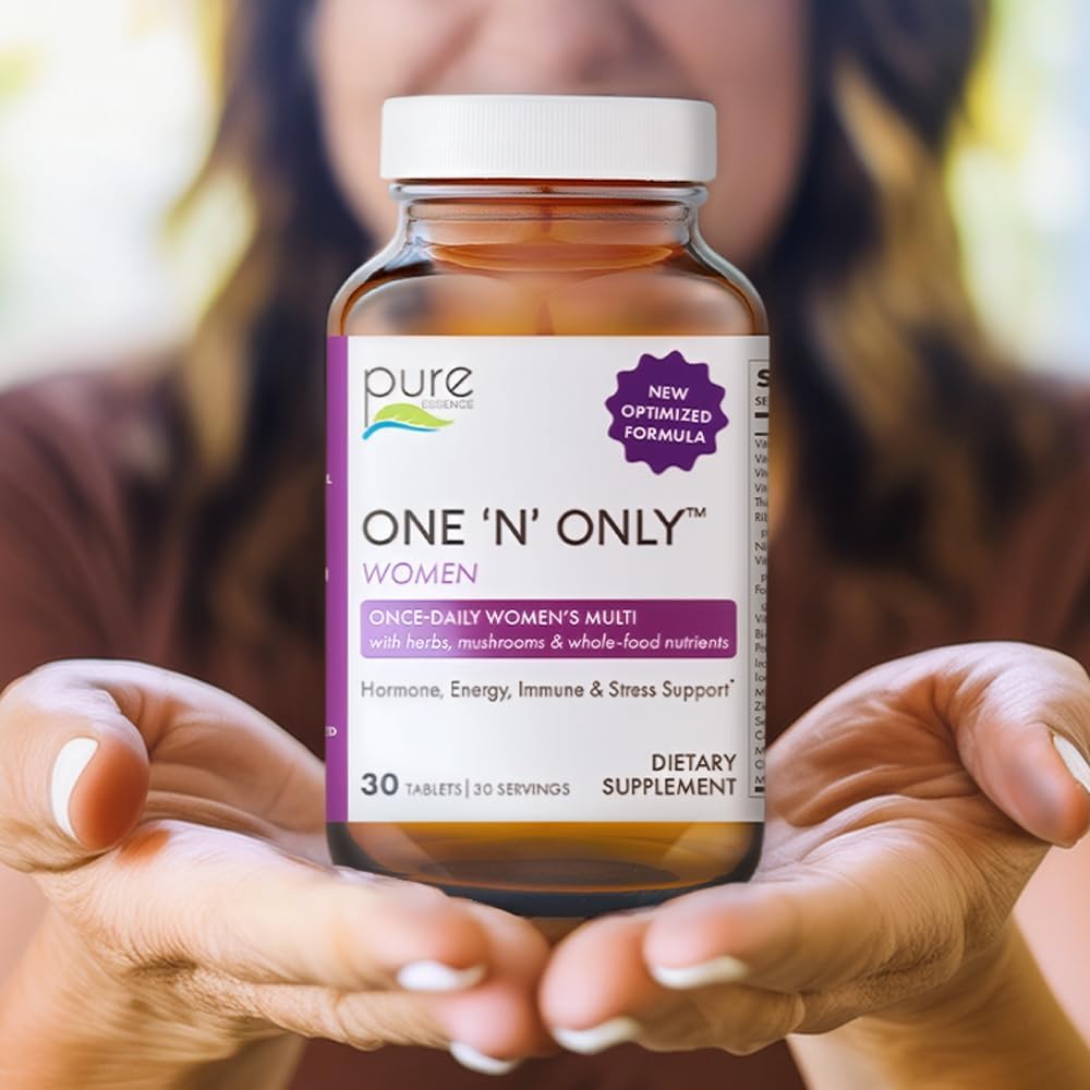 PURE ESSENCE LABS One N Only Multivitamin for Women, Natural One a Day Herbal Supplement with Vitamin D3, B12, and Biotin with Whole Foods, 30 Tablets - PrimeBioHealth - canada supplements