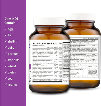 PURE ESSENCE LABS One N Only Multivitamin for Women, Natural One a Day Herbal Supplement with Vitamin D3, B12, and Biotin with Whole Foods, 30 Tablets - PrimeBioHealth - canada supplements