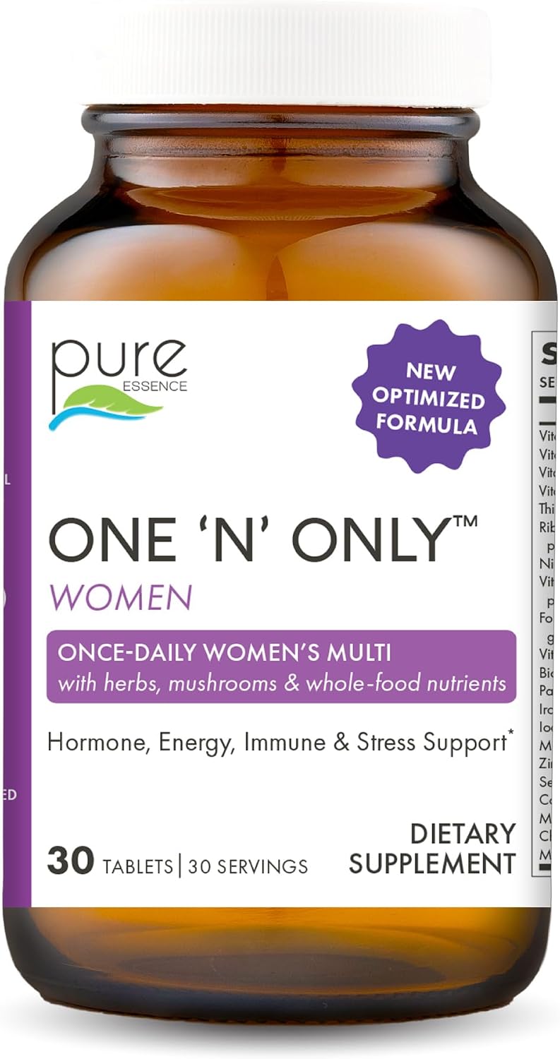 PURE ESSENCE LABS One N Only Multivitamin for Women, Natural One a Day Herbal Supplement with Vitamin D3, B12, and Biotin with Whole Foods, 30 Tablets - PrimeBioHealth - canada supplements