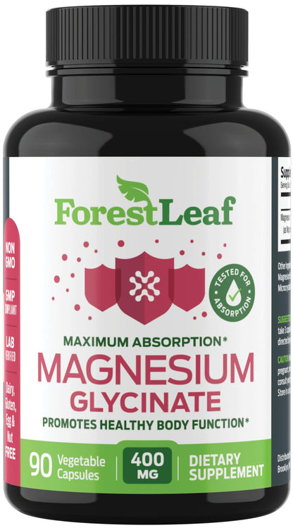 Pure Magnesium Glycinate 400mg Serving - High Absorption Magnesium Glycinate - Mag Bisglycinate for Stress, Bones, Muscles, Nerves, - PrimeBioHealth - canada supplements