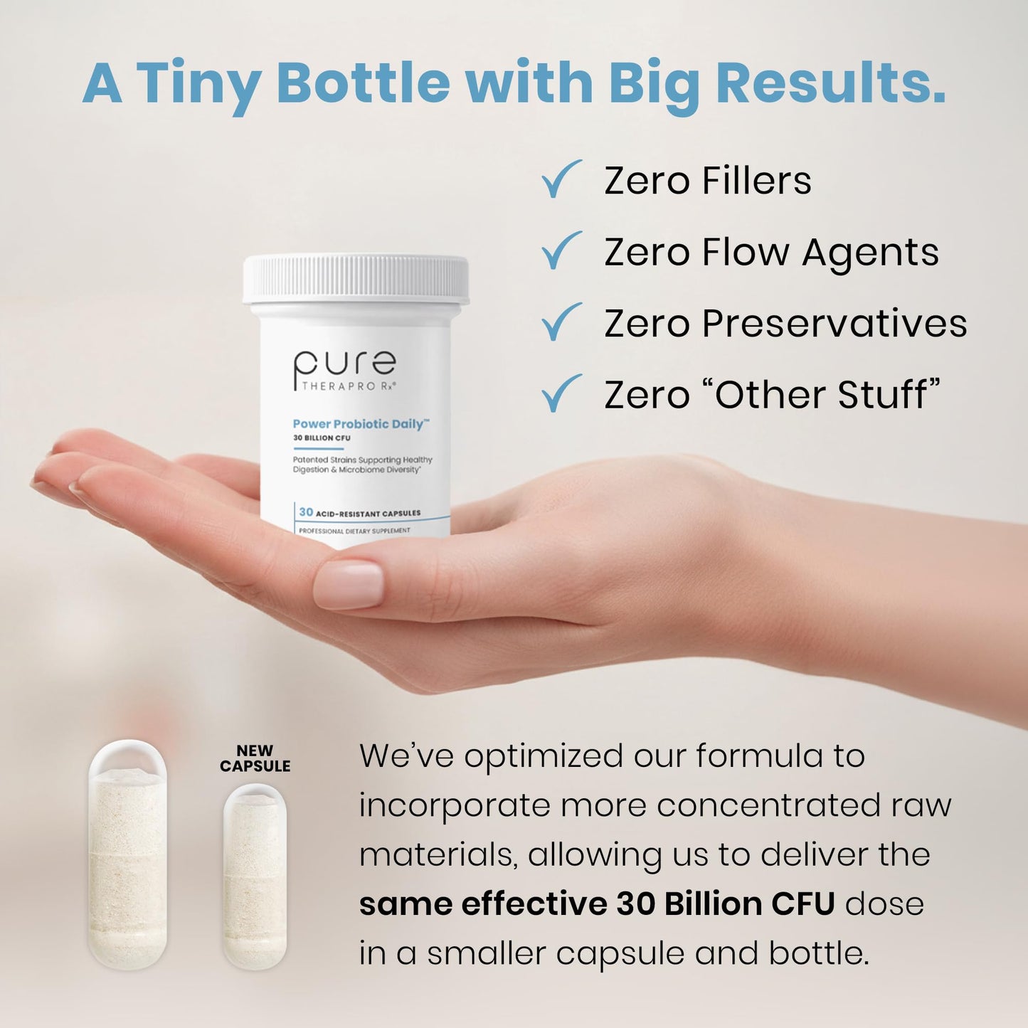 Pure Therapro Rx Power Probiotic Daily - 30 Acid-Resistant Capsules | 4 Proven Strains - 30 Billion CFU/Capsule | Patented Activ-Vial Desiccant Bottle to Ensure Freshness | NO Refrigeration Required - PrimeBioHealth - canada supplements