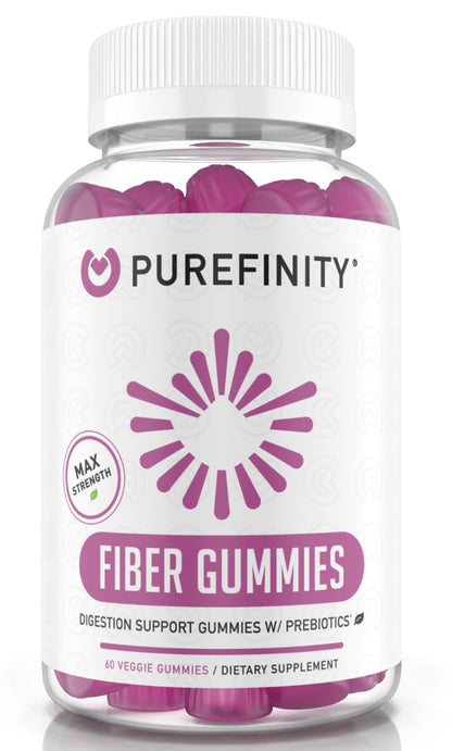 PUREFINITY Fiber Gummies for Adults with Inulin FOS from Chicory Root, Sugar Free Prebiotic Supplement for Daily Digestion - PrimeBioHealth - canada supplements