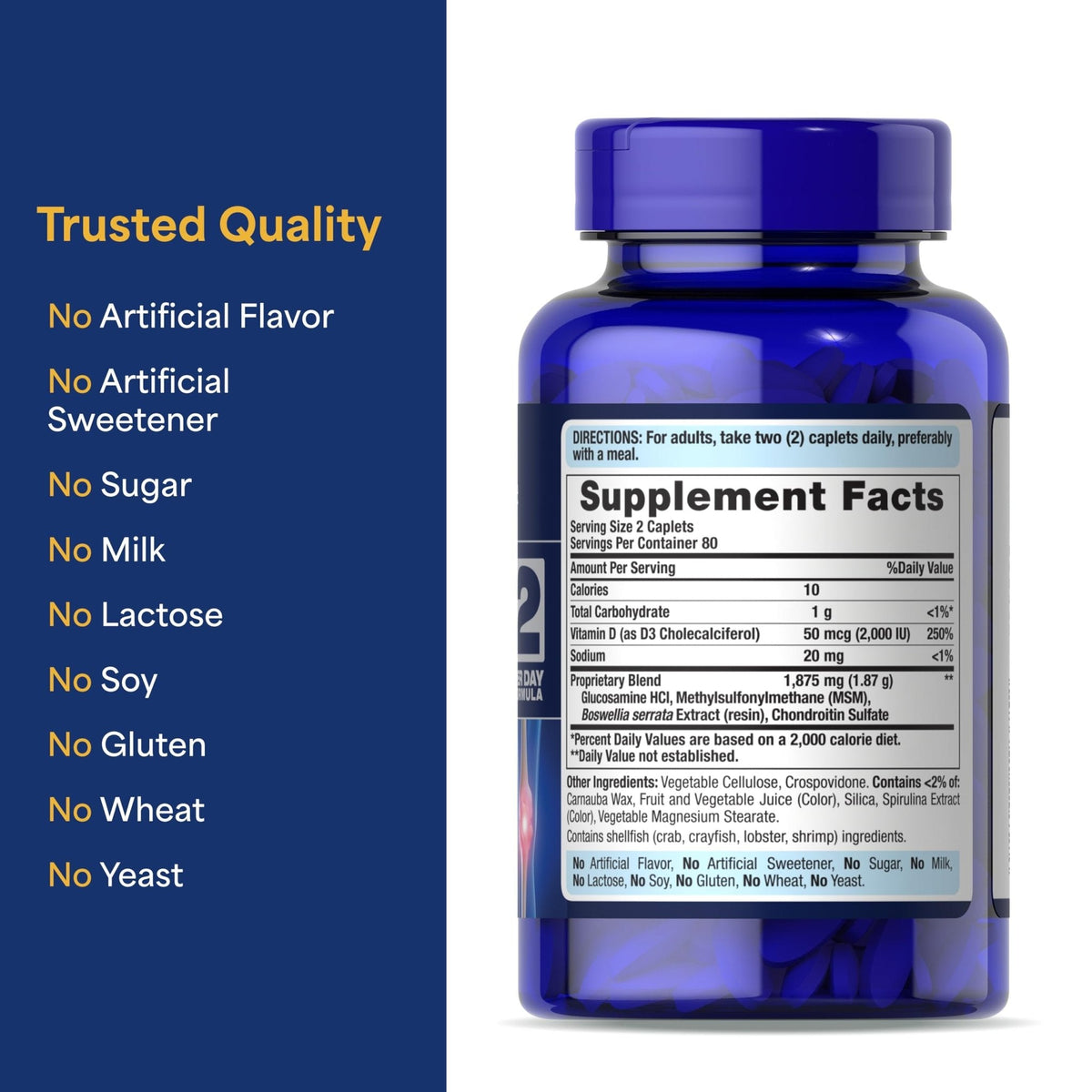 Puritan's Pride Advanced Glucosamine Chondroitin MSM with Vitamin D3 50mcg (2000 IU), Dietary Supplement for Joint Health - PrimeBioHealth - canada supplements
