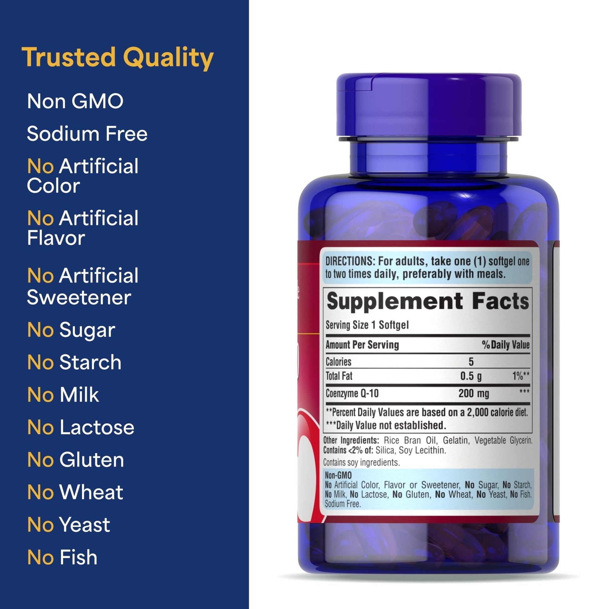 Puritan's Pride Coenzyme CoQ10 200mg, Dietary Supplement for Heart Health, Blood Pressure, Oral Gum Health, and Healthy Aging Support - PrimeBioHealth - canada supplements