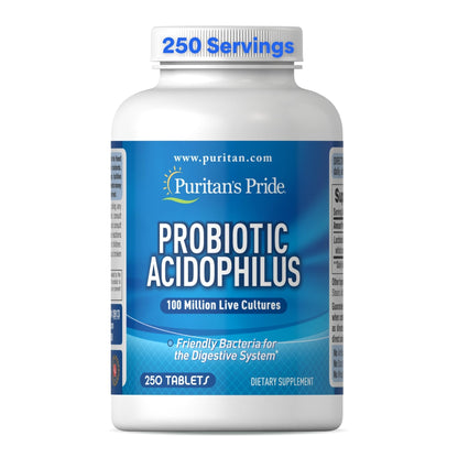 Puritan's Pride Daily Probiotic Acidophilus, 100 Million Live Cultures, Dietary Supplement for Digestive, Gut, and Immune Health, Soy, Sodium, - PrimeBioHealth - canada supplements