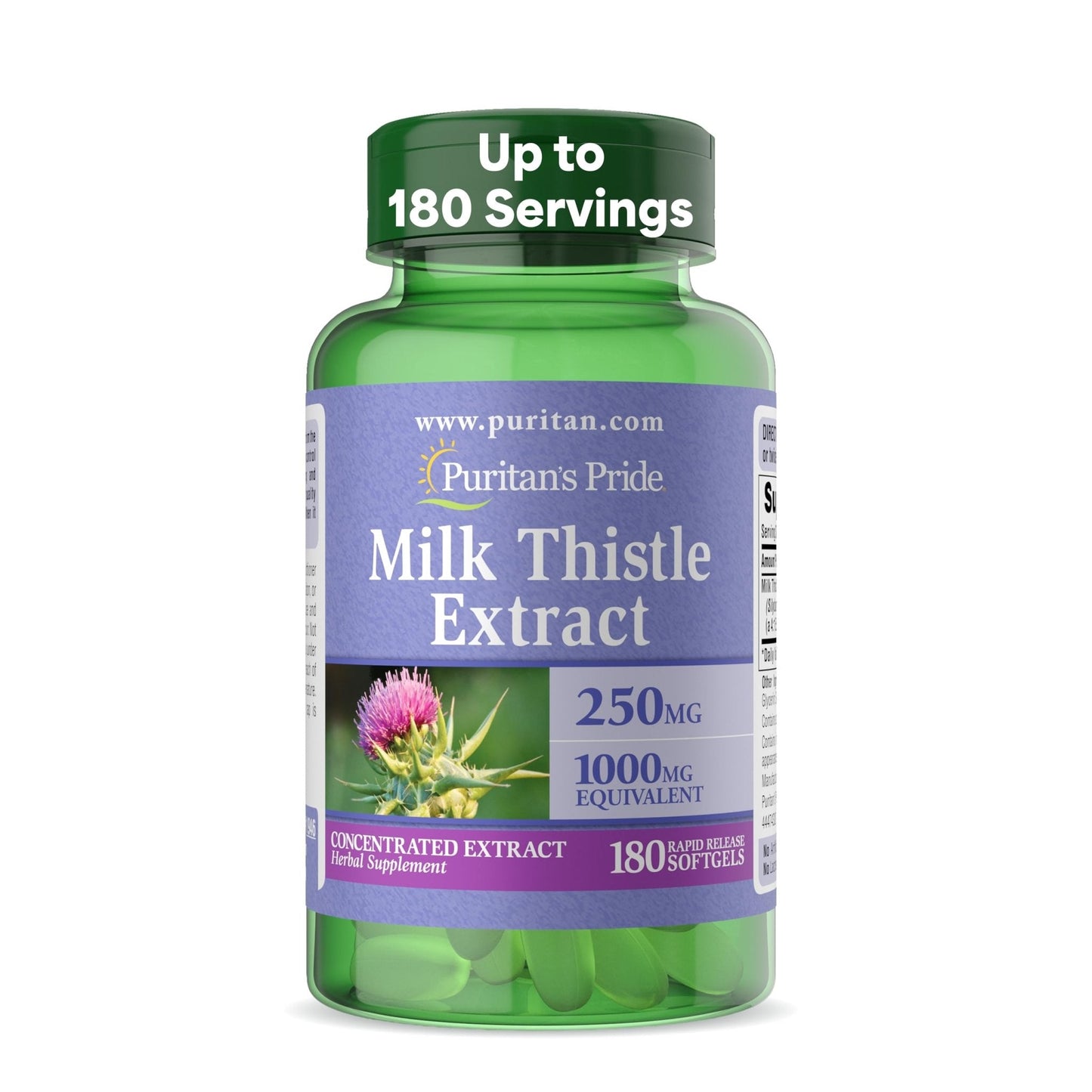 Puritan's Pride Milk Thistle Silymarin 4:1 Concentration Extract 250 mg (1000 mg Equivalent) - PrimeBioHealth - canada supplements