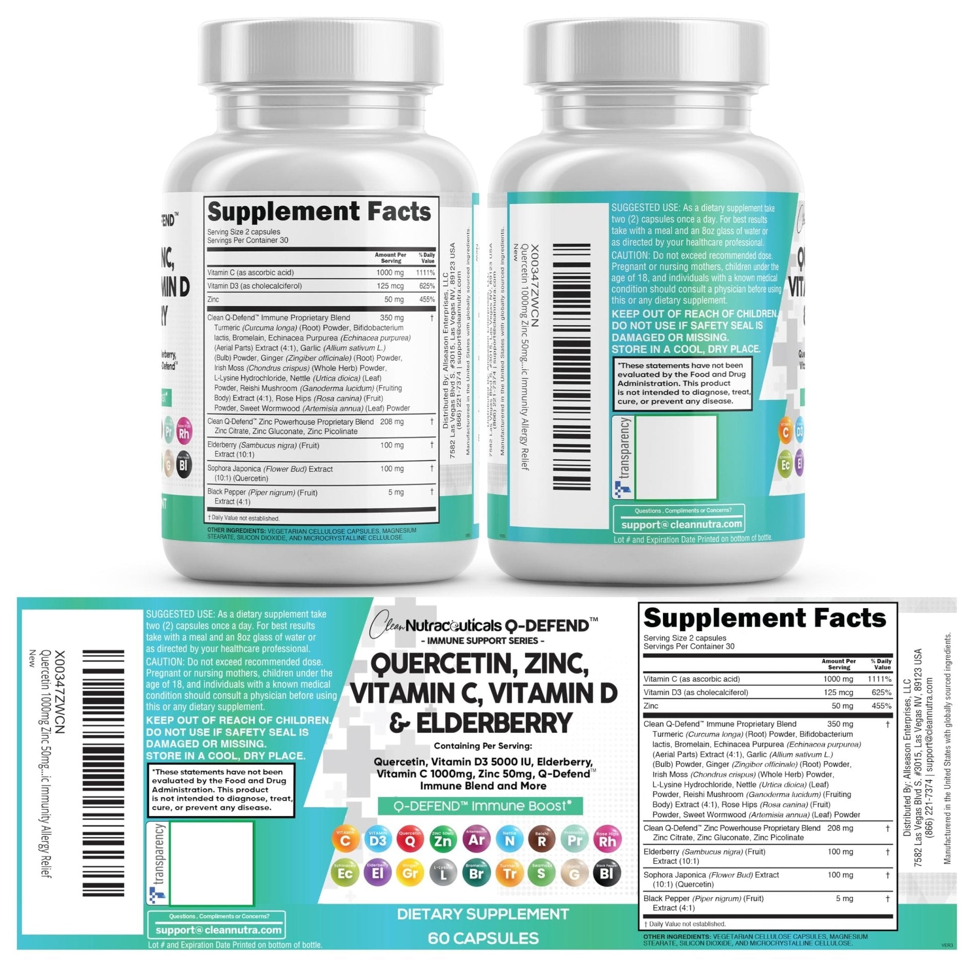 Q Defend Quercetin Supplement with Zinc Vitamin C Vitamin D Elderberry Turmeric Black Pepper Garlic Ginger Sea Moss Lysine Stinging Nettle Reishi Mushroom Immune - PrimeBioHealth - canada supplements