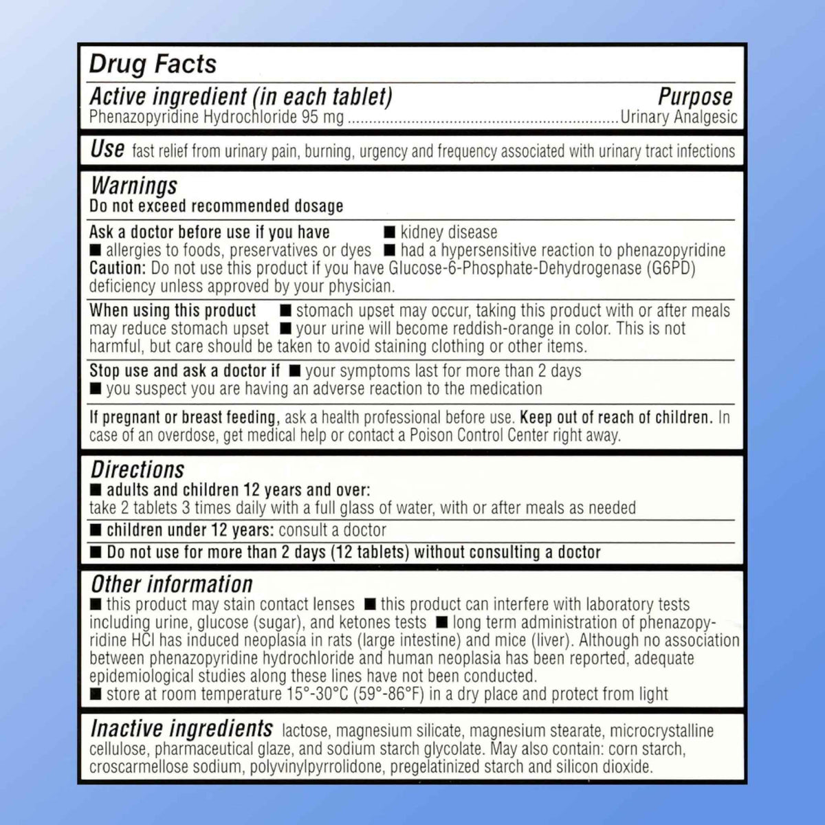 Quality Choice Fast Acting Urinary Pain Relief, Phenazopyridine Hydrochloride 95mg, Relieves UTI Pain, Burning, Frequent Urination, Bladder Discomfort, Urgency. One 30 Tablet Box (30 Total Tablets)