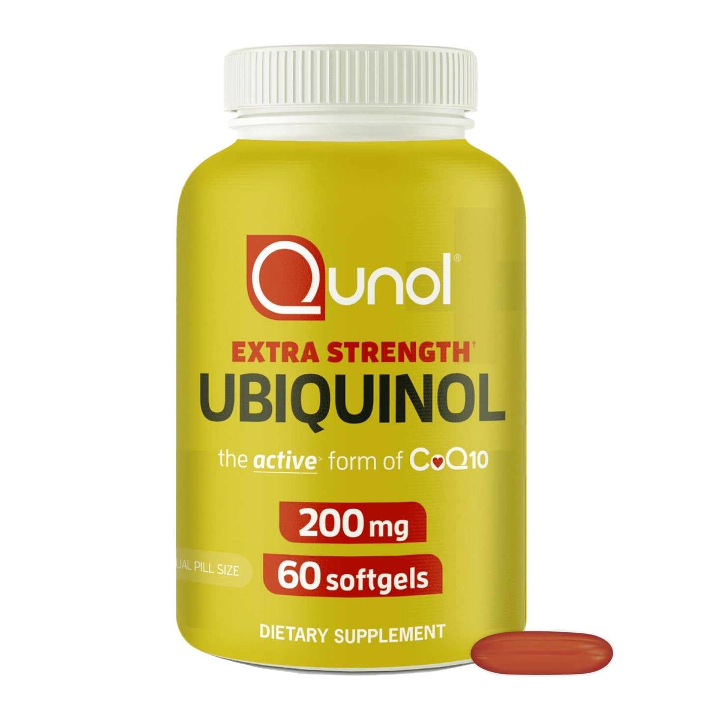 Qunol 200mg Ubiquinol, Powerful Antioxidant for Heart and Vascular Health, Essential for energy production, Natural Supplement Active Form of CoQ10, 60 Count - PrimeBioHealth - canada supplements