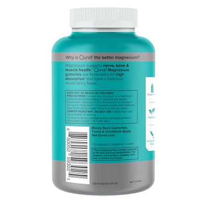 Qunol Magnesium Gummies for Adults, 200mg Elemental Magnesium (from 1,750mg Magnesium Citrate), High Absorption Magnesium Supplement, Supports Nerve, - PrimeBioHealth - canada supplements