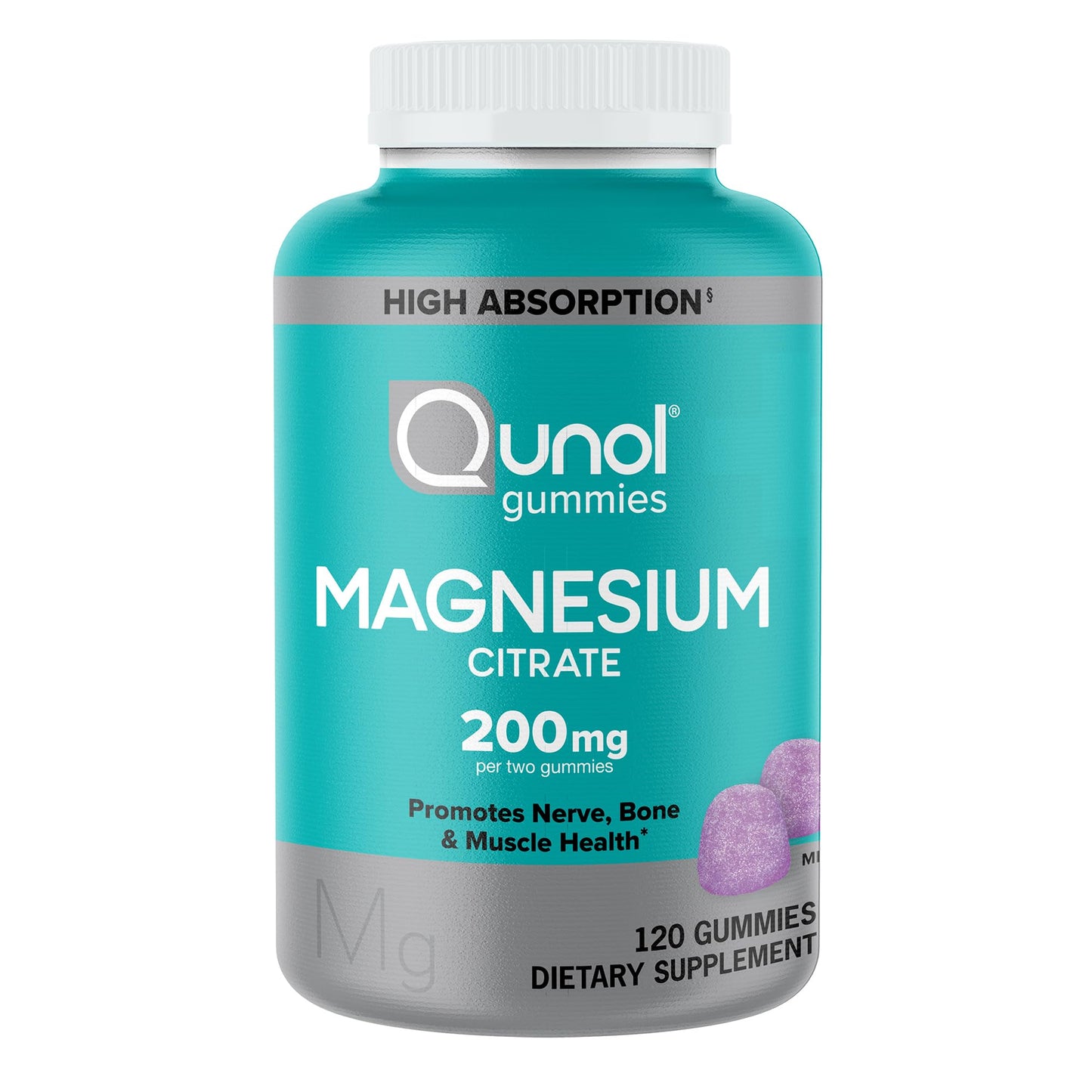 Qunol Magnesium Gummies for Adults, 200mg Elemental Magnesium (from 1,750mg Magnesium Citrate), High Absorption Magnesium Supplement, Supports Nerve, - PrimeBioHealth - canada supplements