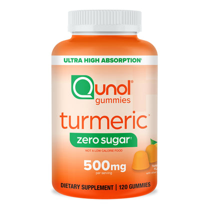 Qunol Zero Sugar Turmeric Gummies, Gummy with 500mg Turmeric Curcumin, Joint Support Supplement, Ultra High Absorption Tumeric Curcumin, - PrimeBioHealth - canada supplements