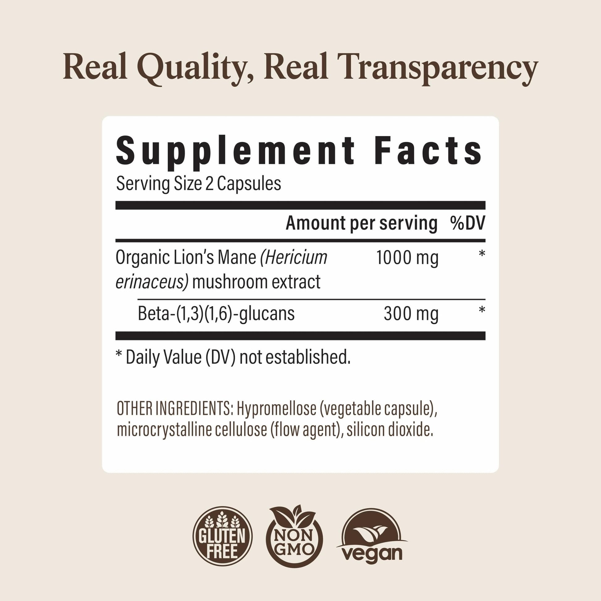 Real Mushrooms Lions Mane Mushroom Cognition (120 Capsules) Lions Mane Mushroom Powder Extract Capsules - PrimeBioHealth - canada supplements