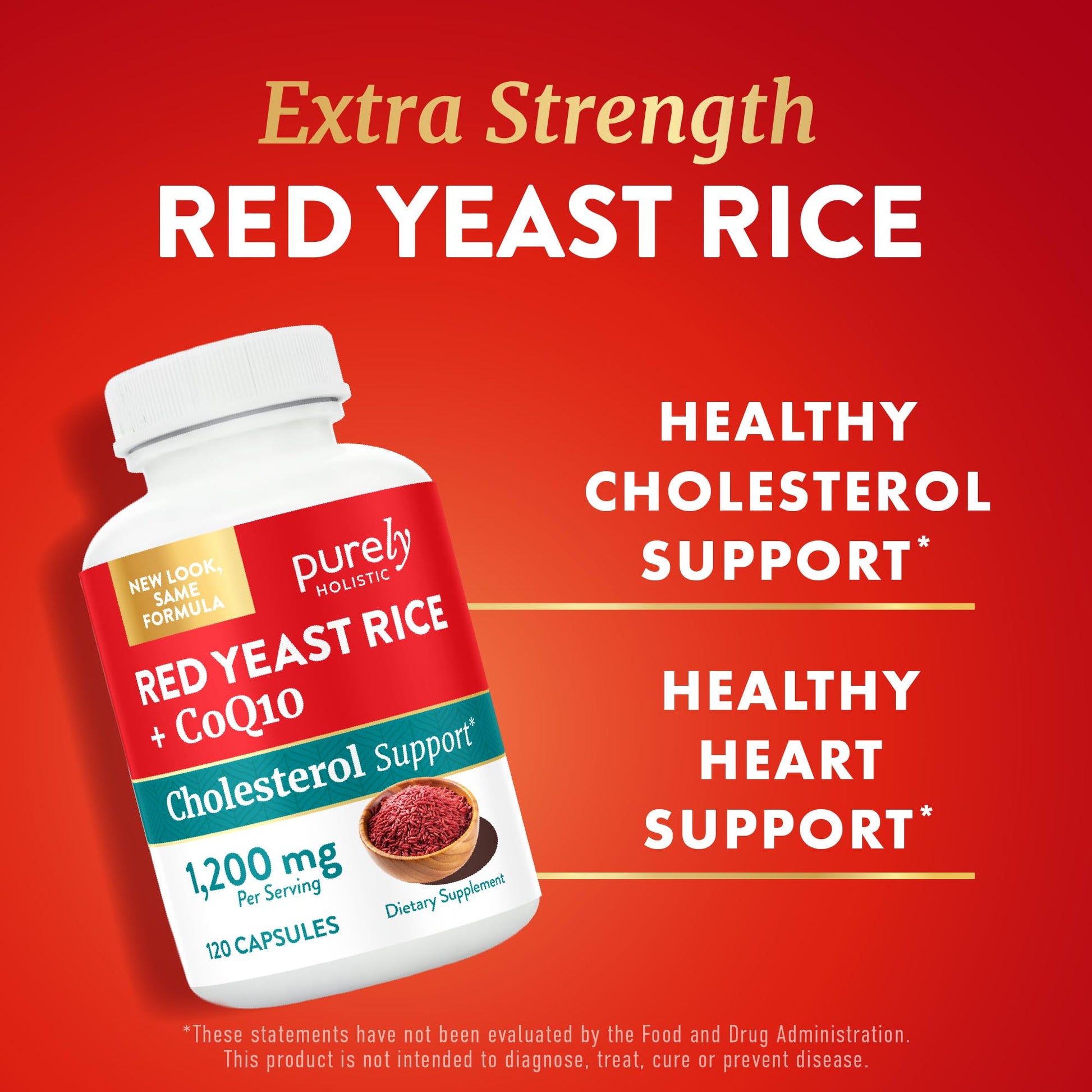 Red Yeast Rice with CoQ10 Supplement | Healthy Cholesterol Levels & Heart Health Support | Extra Strength Red Yeast Rice 1200 MG (600 MG Per Capsule) with Monakolin K - PrimeBioHealth - canada supplements
