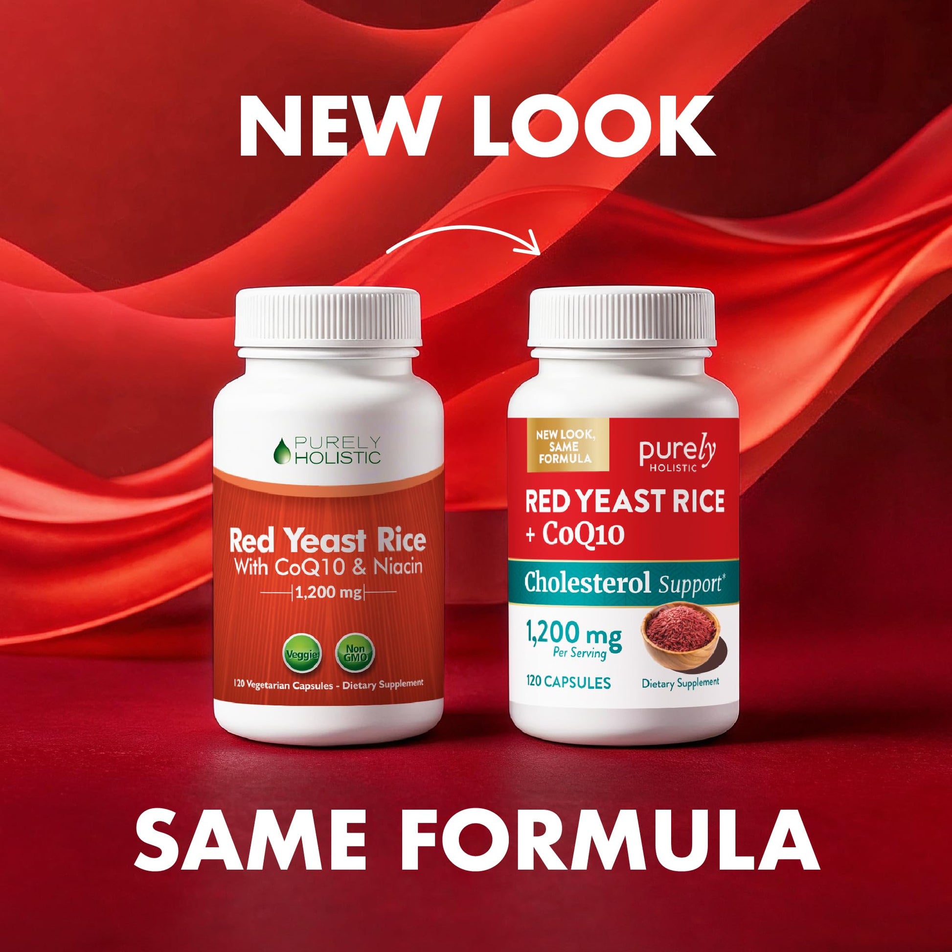 Red Yeast Rice with CoQ10 Supplement | Healthy Cholesterol Levels & Heart Health Support | Extra Strength Red Yeast Rice 1200 MG (600 MG Per Capsule) with Monakolin K - PrimeBioHealth - canada supplements