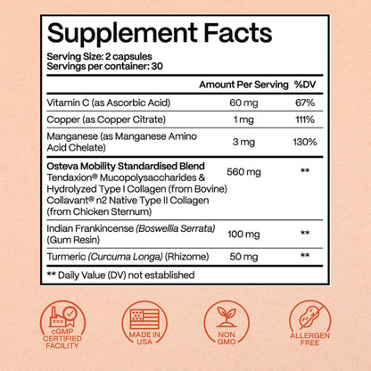 Rejuveen Osteva Joint Support Supplement for Women | High Potency Collagen, Turmeric, Boswellia | for Flexible Cartilage & Tendons, - PrimeBioHealth - canada supplements