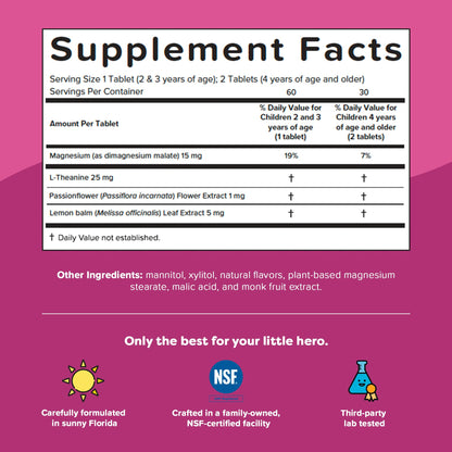 Renzo's Captain Calm Kids Magnesium Supplement with L-Theanine, Dissolvable Kids Vitamins for Relaxation and Mood Support, Sugar-Free Melty Tabs, - PrimeBioHealth - canada supplements