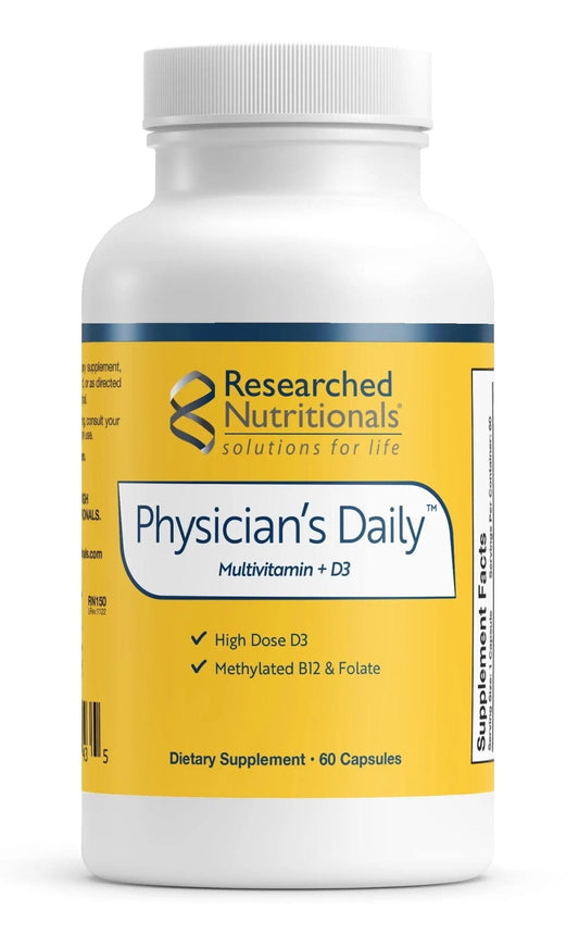 Researched Nutritionals Physician's Daily + D3 Supplement - Daily Multivitamin for Men and Women with Vitamin D3 2000iu - PrimeBioHealth - canada supplements