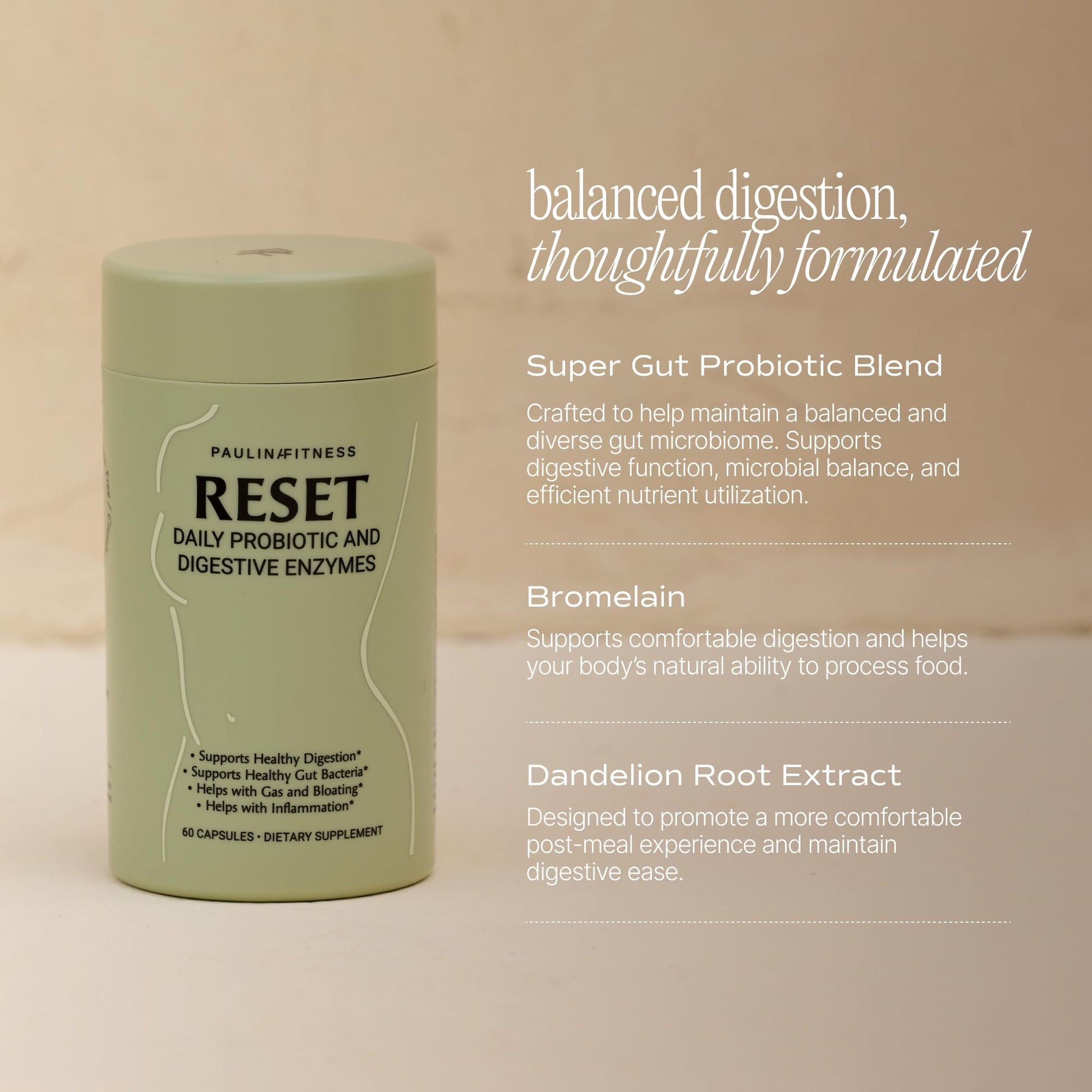 Reset Daily Probiotic + Prebiotic Plant Digestive Enzymes – Advanced Gut Reset for Women - PrimeBioHealth - canada supplements