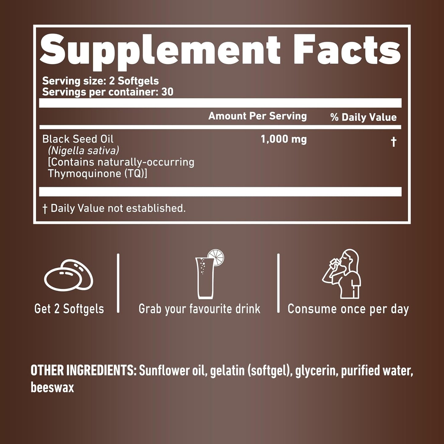 Resilia Ethiopian Black Seed Softgels 1000mg Per Serving – Premium Nigella Sativa Seed Oil Supplement – Digestive & Immune Support Formula – Easy to Swallow Soft Capsules 120 Count (Pack 2) - PrimeBioHealth - canada supplements