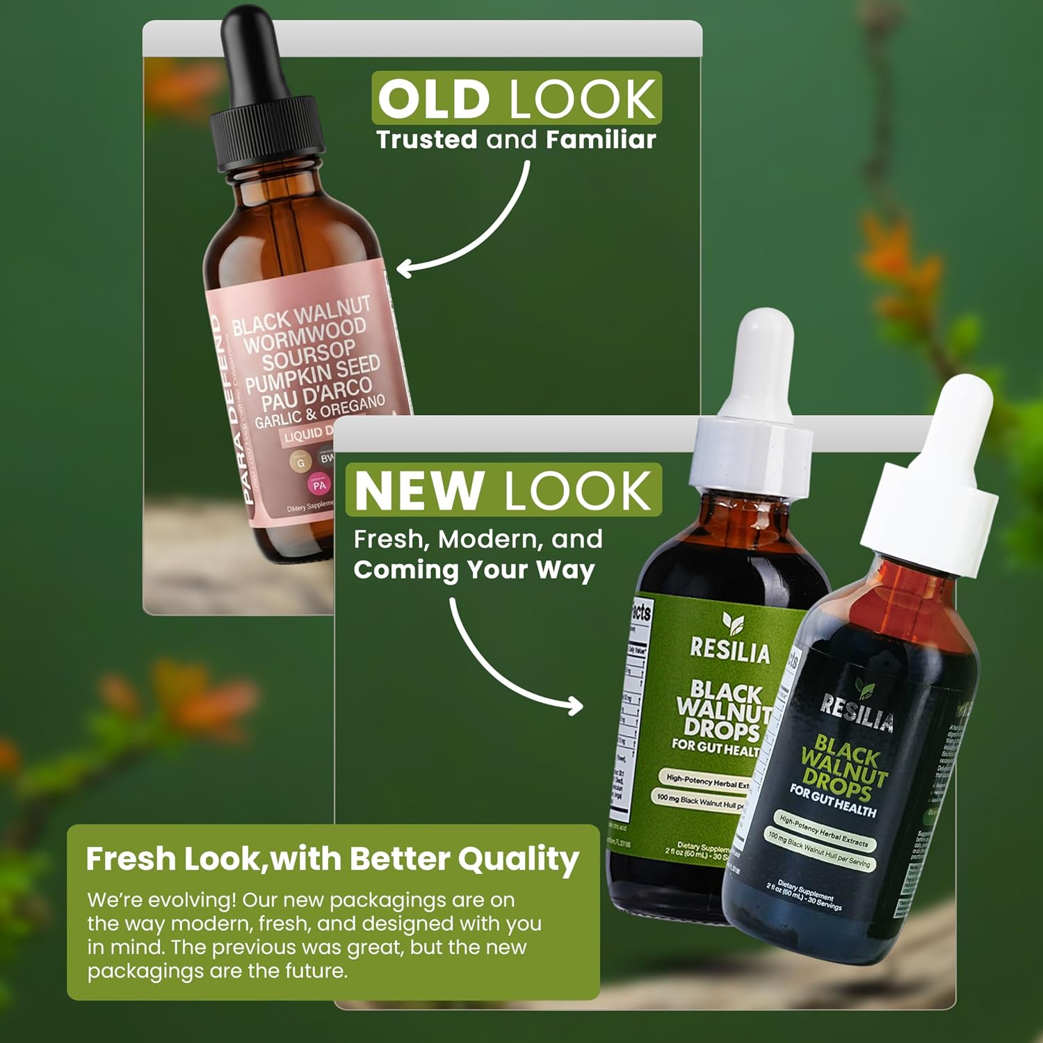 Resilia Herbal Cleanse Liquid Drops – Black Walnut & Wormwood Extract with Pumpkin Seed, Garlic & Turmeric – Alcohol-Free Tincture for Digestive & Daily Wellness Support, 2 fl oz - PrimeBioHealth - canada supplements