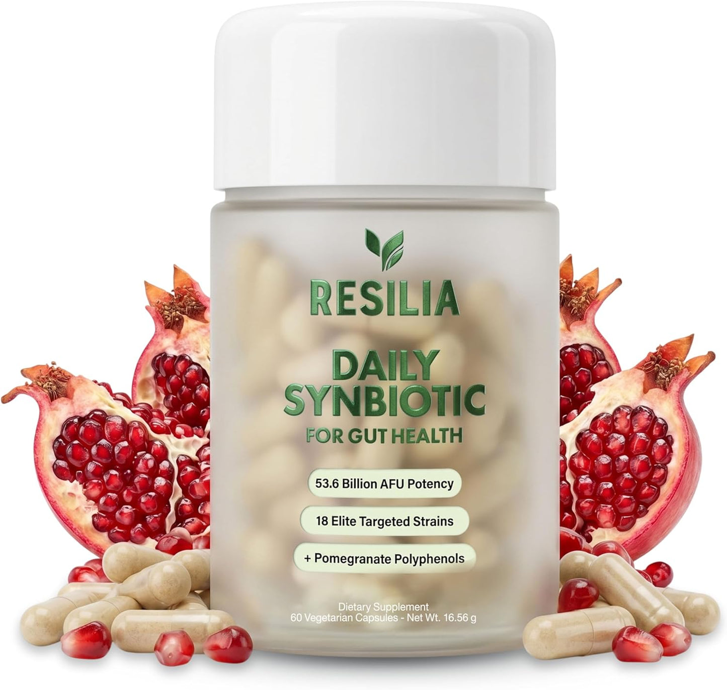 Resilia Synbiotic Probiotic + Prebiotic Supplement for Women & Men – 53.6 Billion AFU, 18 Strains, Shelf-Stable Capsules with Polyphenols, Digestive & Gut Balance Support, 60 Capsules - PrimeBioHealth - canada supplements