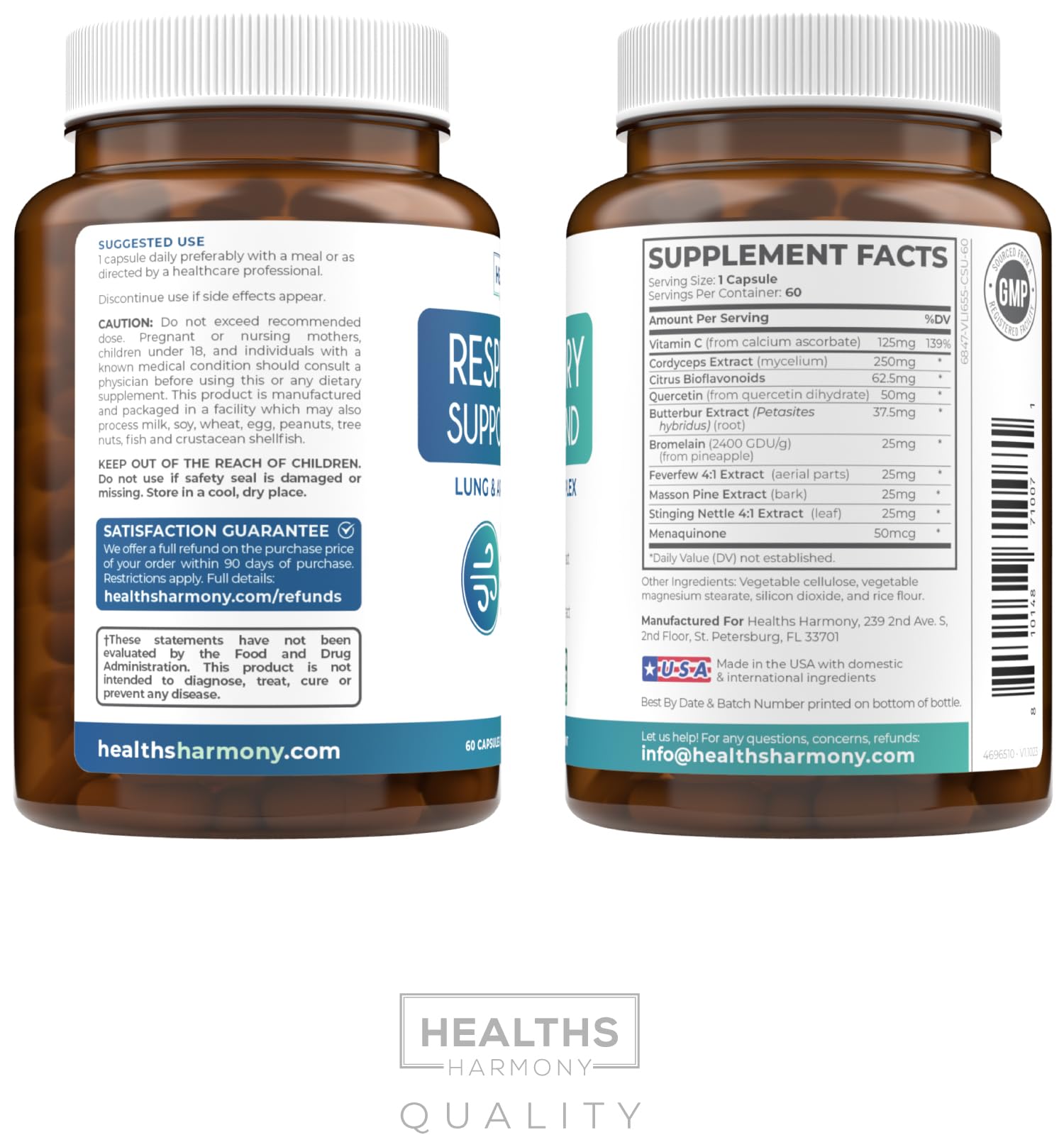 Respiratory Lung Health Supplement - Invigorating Lung Support Supplement Helps Support Clear Airways Mucus Removal and Seasonal or Year Round Detox - Vegan Herbal Non-GMO Formula (2 Months Supply) - PrimeBioHealth - canada supplements
