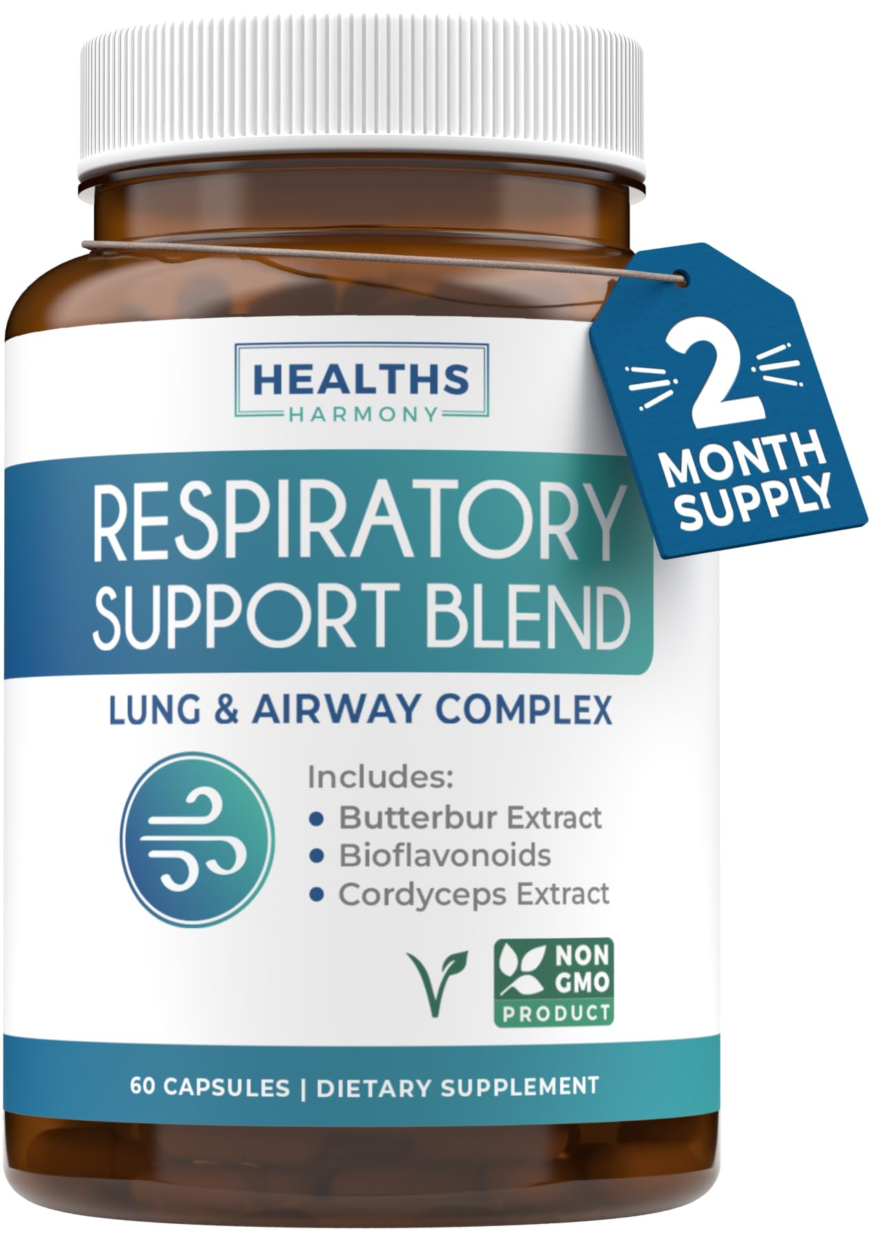 Respiratory Lung Health Supplement - Invigorating Lung Support Supplement Helps Support Clear Airways Mucus Removal and Seasonal or Year Round Detox - Vegan Herbal Non-GMO Formula (2 Months Supply) - PrimeBioHealth - canada supplements