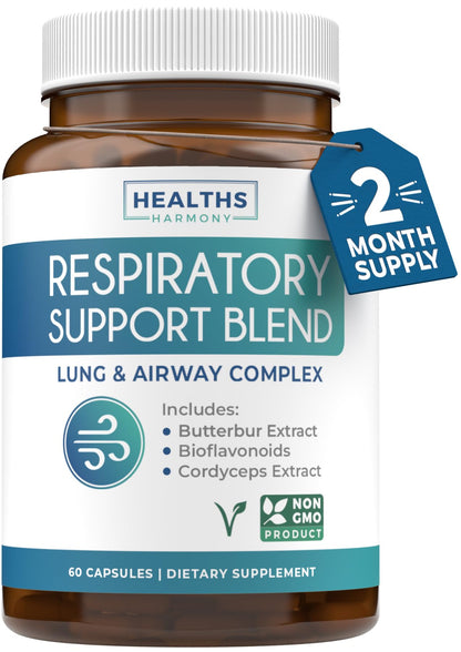 Respiratory Lung Health Supplement - Invigorating Lung Support Supplement Helps Support Clear Airways Mucus Removal and Seasonal or Year Round Detox - Vegan Herbal Non-GMO Formula (2 Months Supply) - PrimeBioHealth - canada supplements