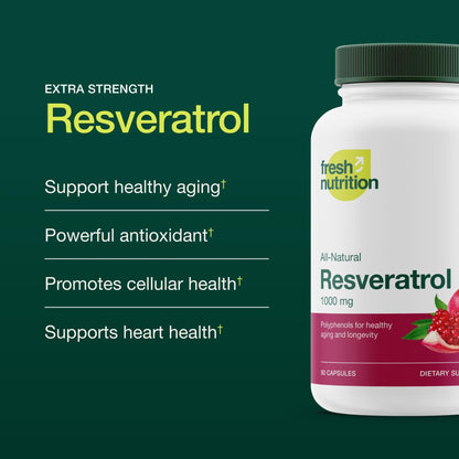 Resveratrol Supplement - Trans-resveratrol Extra Strength 750mg - Natural, Pure and Potent Polyphenols Supplement - Vegan, Non GMO, Gluten-free - 90 Capsules - PrimeBioHealth - canada supplements
