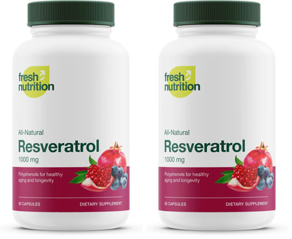 Resveratrol Supplement - Trans-resveratrol Extra Strength 750mg - Natural, Pure and Potent Polyphenols Supplement - Vegan, Non GMO, Gluten-free - 90 Capsules - PrimeBioHealth - canada supplements