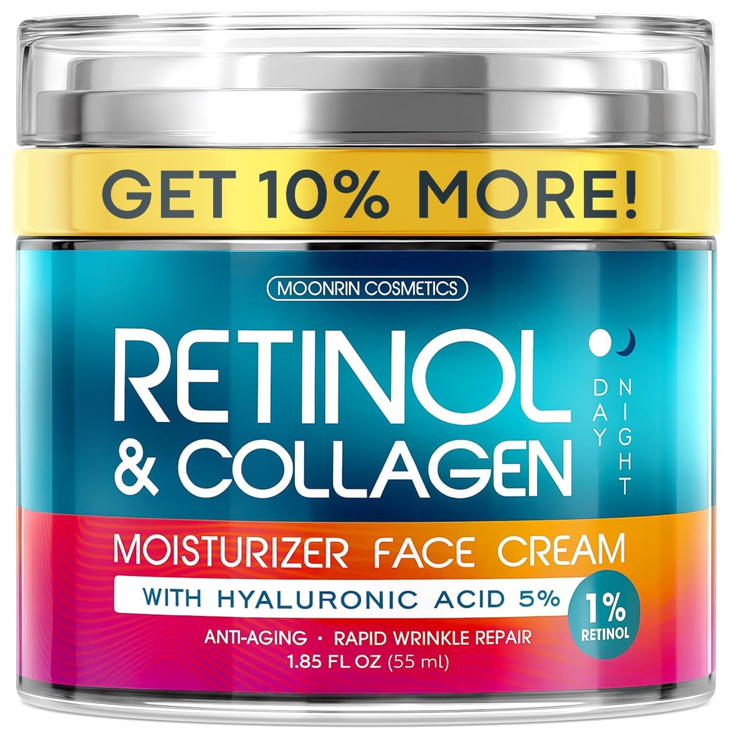 Retinol Cream for Face with Hyaluronic Acid, Day-Night Anti-Aging Moisturizer for Women, Men, Collagen Cream for Face Reduces Wrinkles, Dryness, 1.85 Oz - PrimeBioHealth - canada supplements