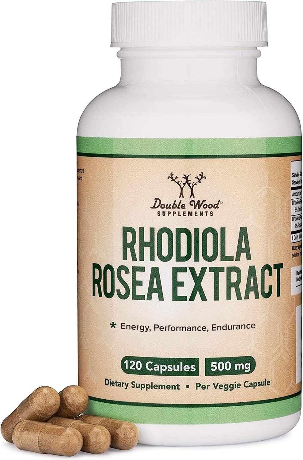 Rhodiola Rosea Supplement 500mg, 120 Vegan Capsules (Third Party Test, Gluten Free, 3% Salidrosides, 1% Rosavins Extract) for Performance, - PrimeBioHealth - canada supplements