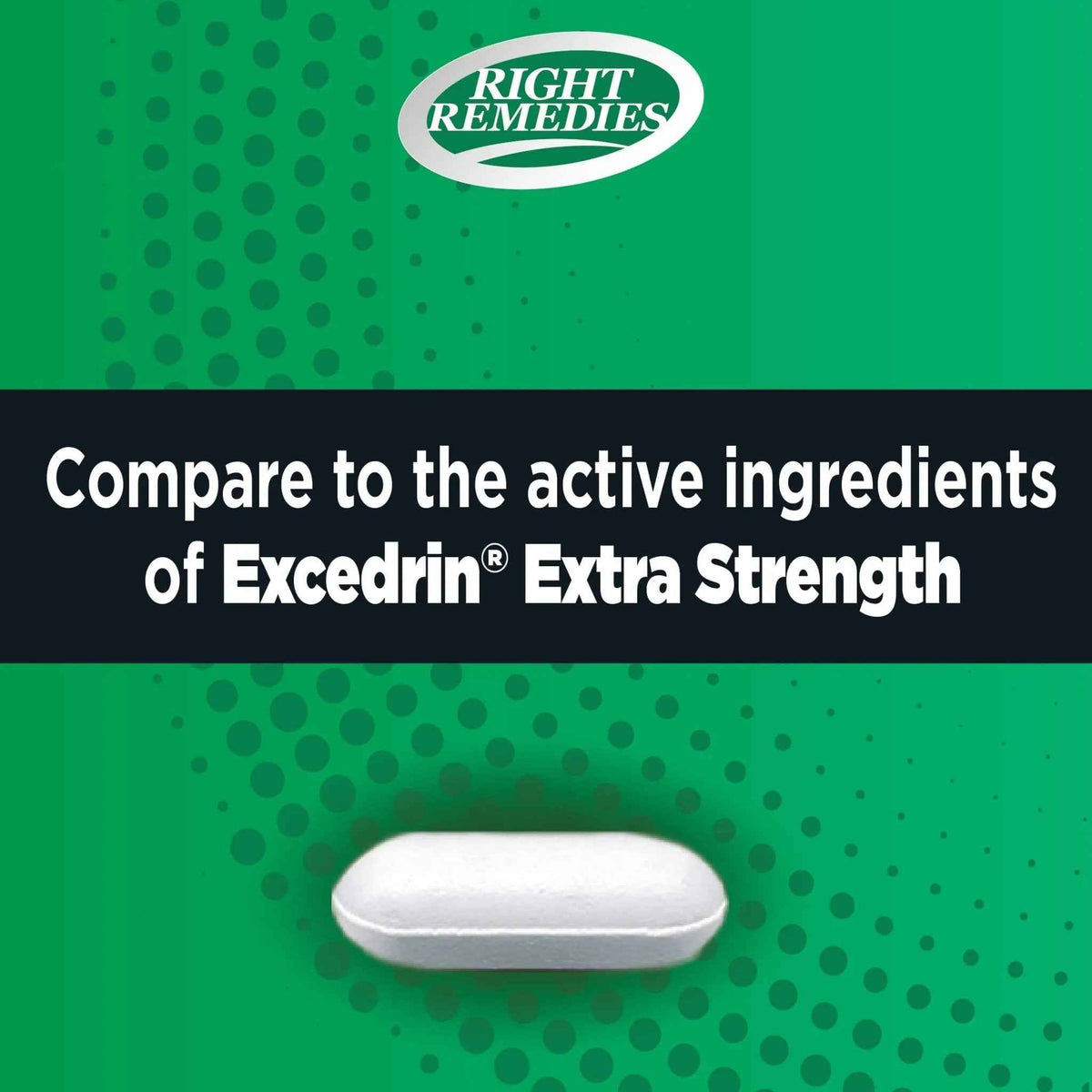 RIGHT REMEDIES Extra Strength Headache Relief with Acetaminophen, Aspirin (NSAID) & Caffeine, (300 caplets), Back & Body Pain Relief, Compare to The Active Ingredients in Excedrin® Extra Strength