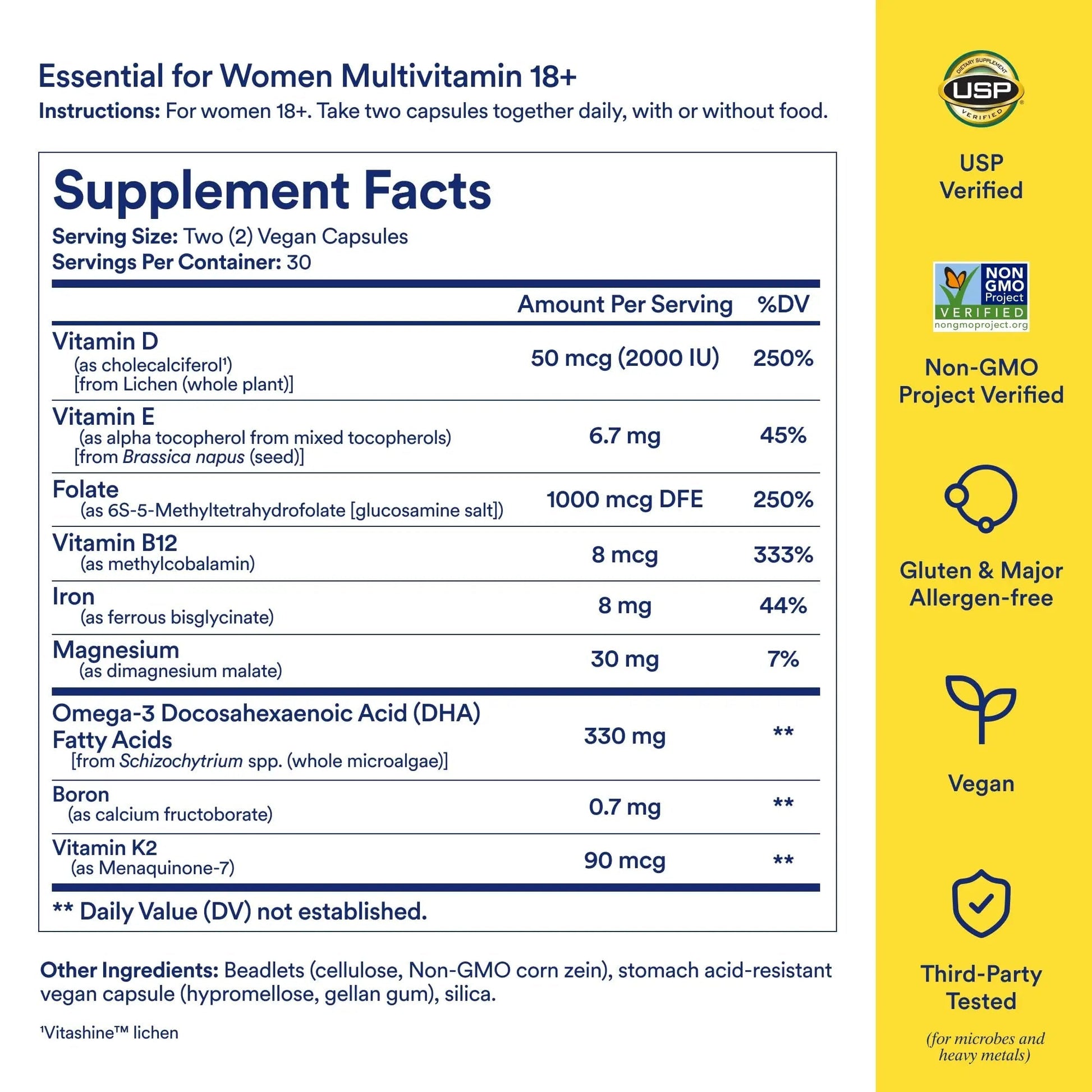 Ritual Multivitamin for Women 18+ with Vitamin D3 for Immune Support*, Vegan Omega 3 DHA, B12, Iron - PrimeBioHealth - canada supplements