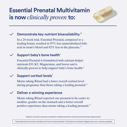 Ritual Prenatal Multivitamin For Women - Key Essential Vitamins and Minerals To Support Mom and Baby During Pregnancy* - Folate, Choline, Omega-3 DHA - PrimeBioHealth - canada supplements