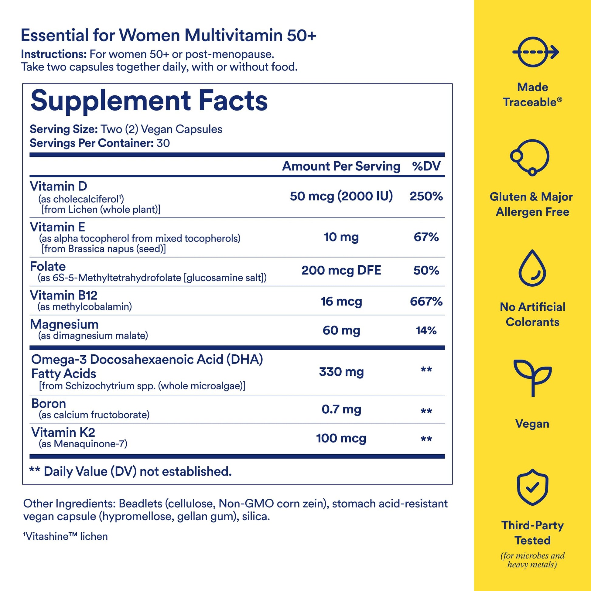 Ritual Women’s 50+ Daily Multivitamin - Key Essential Vitamins and Minerals to Support Menopause, Energy, Heart, Bone, Brain Health* - Including Folate - PrimeBioHealth - canada supplements