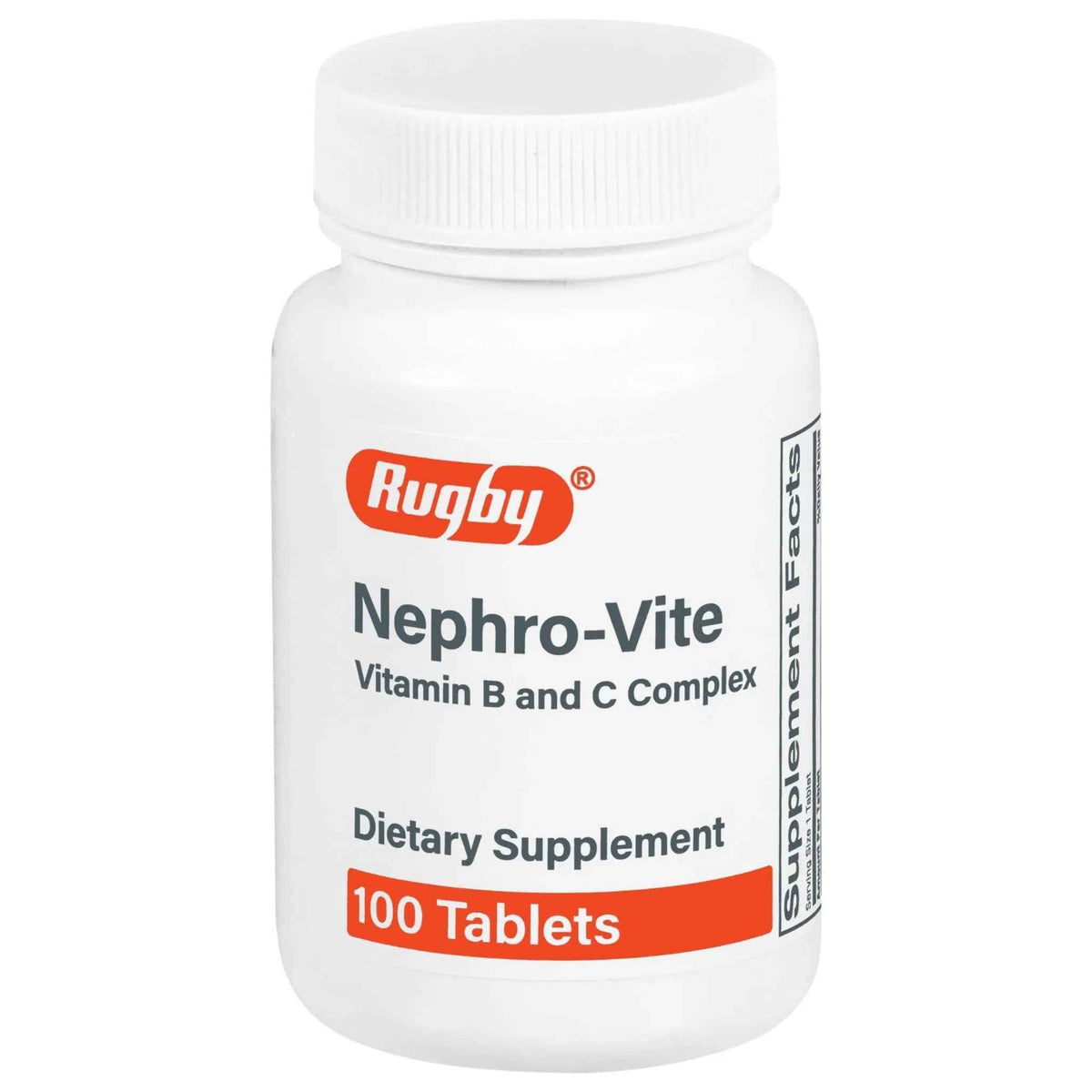 Rugby Nephro-Vite Vitamin B and C Complex Tablets - Dietary Supplement - 100 Count (1 Pack)