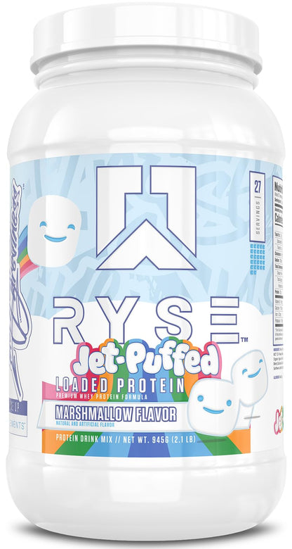 RYSE Loaded Protein Powder - Jet-Puffed Marshmallow - 25g Whey Protein Isolate & Concentrate with Prebiotic Fiber & MCTs - Low Carb, Low Sugar, Digestive-Friendly - 27 Servings / 2 lb Tub - PrimeBioHealth - canada supplements