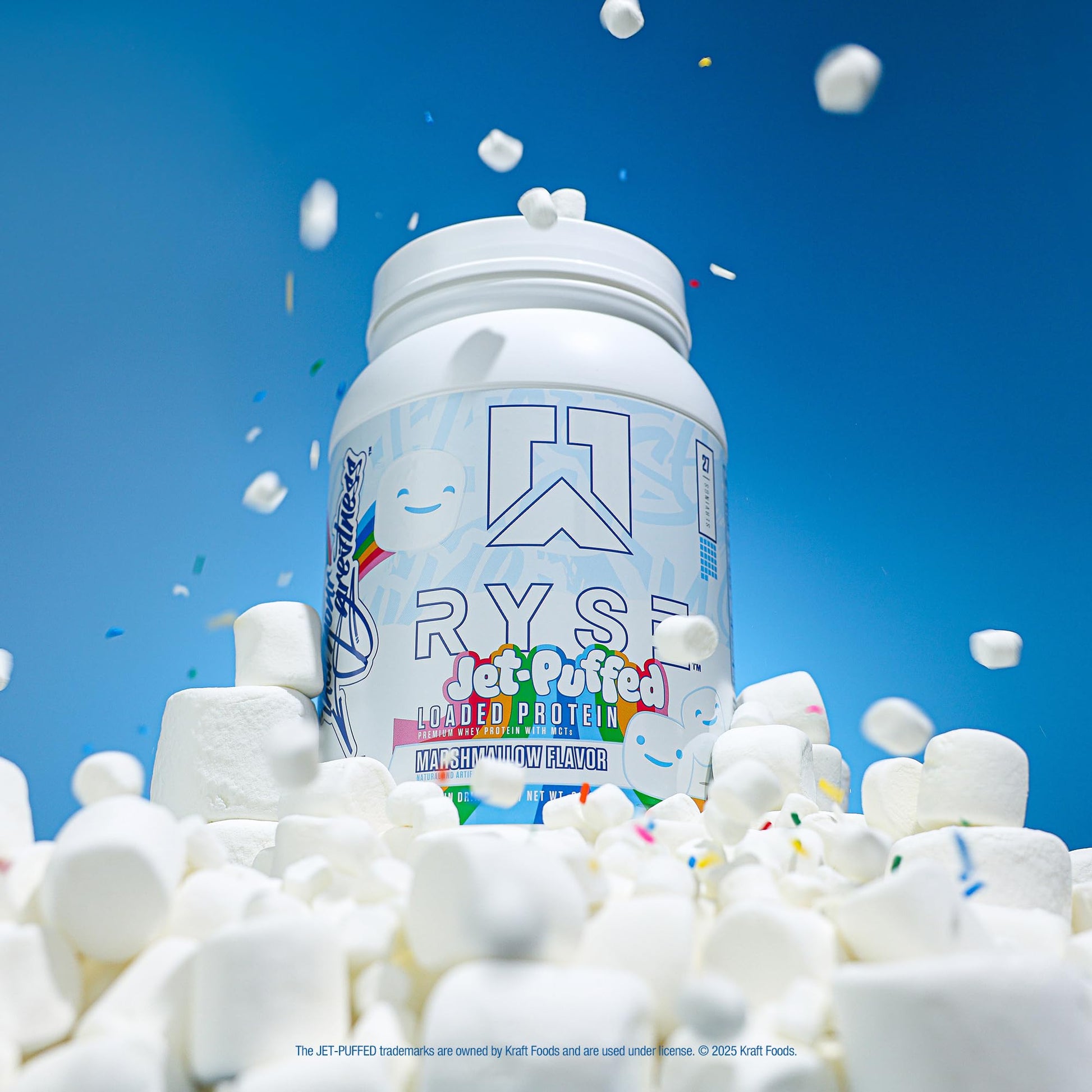 RYSE Loaded Protein Powder - Jet-Puffed Marshmallow - 25g Whey Protein Isolate & Concentrate with Prebiotic Fiber & MCTs - Low Carb, Low Sugar, Digestive-Friendly - 27 Servings / 2 lb Tub - PrimeBioHealth - canada supplements