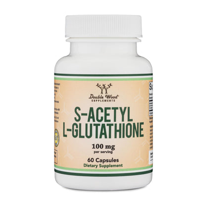 S-Acetyl L-Glutathione Capsules - 100mg, 60 Count (Acetylated Glutathione Antioxidant - More Absorbable Than Glutathione and Liposomal Glutathione, Non-GMO and Gluten Free) by Double Wood - PrimeBioHealth - canada supplements