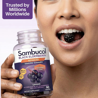 Sambucol Elderberry Gummies - Immune Support Supplement for Adults & Kids with Vitamin C & Zinc, Sambucol Elderberry - PrimeBioHealth - canada supplements