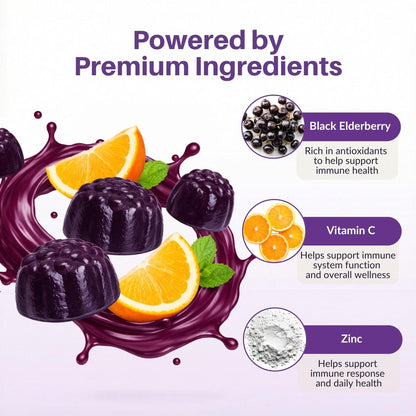 Sambucol Elderberry Gummies - Immune Support Supplement for Adults & Kids with Vitamin C & Zinc, Sambucol Elderberry - PrimeBioHealth - canada supplements