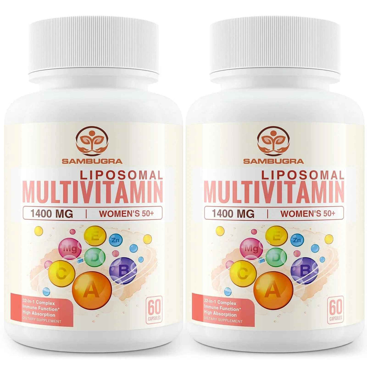 Sambugra Liposomal Multivitamin for Women 50+ - Women Daily Multivitamin with 32 Ingredients, CoQ10, Vitamins C, B, D, E